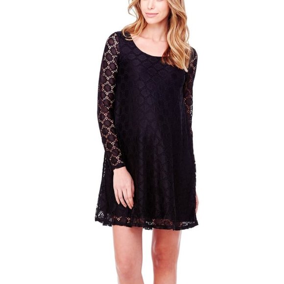 INGRID & ISABEL Black Lace Maternity Dress - Picture 6 of 8
